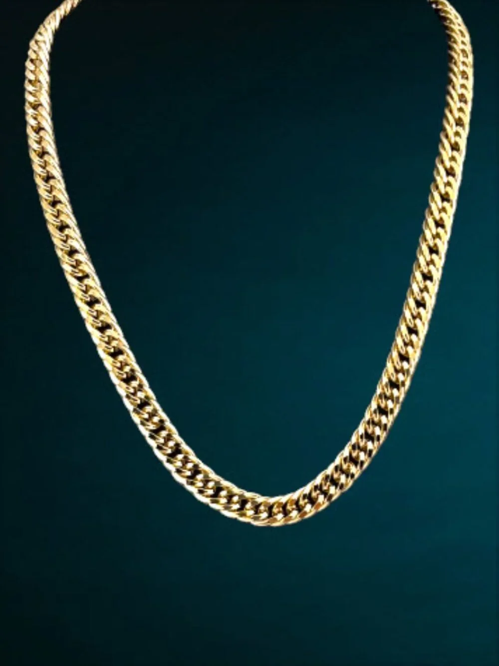Vintage Mens Miami Cuban Curb Chain Necklace Gold Plated 12mm Thick 18